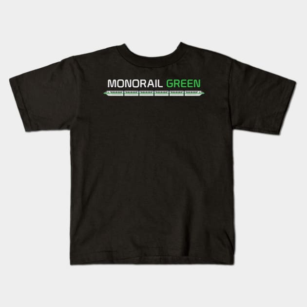 Monorail Green Kids T-Shirt by Tomorrowland Arcade